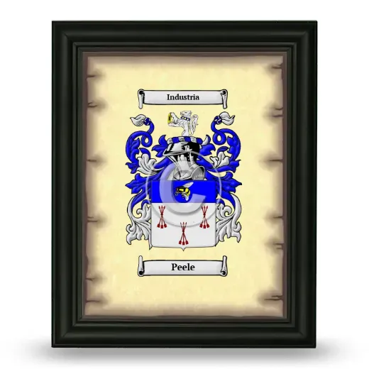 Peele Coat of Arms Framed - Black