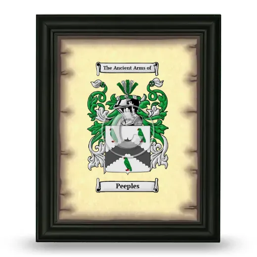 Peeples Coat of Arms Framed - Black