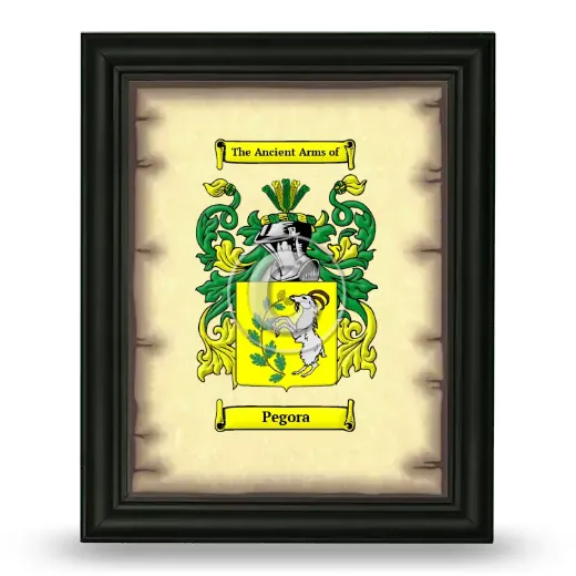 Pegora Coat of Arms Framed - Black