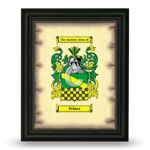 Pelaez Coat of Arms Framed - Black