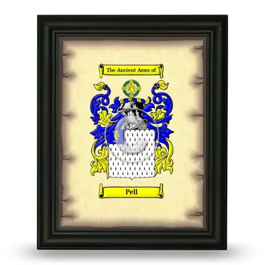Pell Coat of Arms Framed - Black