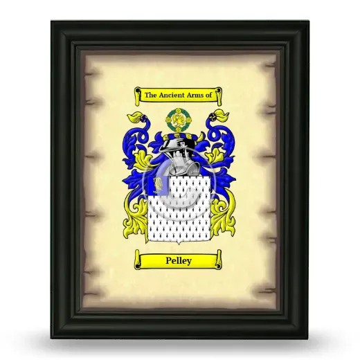 Pelley Coat of Arms Framed - Black