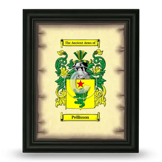 Pellisson Coat of Arms Framed - Black