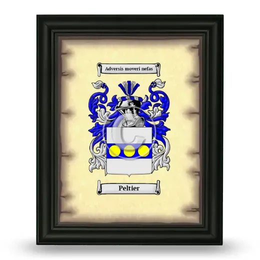 Peltier Coat of Arms Framed - Black
