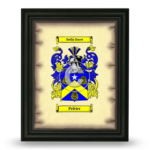 Peltier Coat of Arms Framed - Black