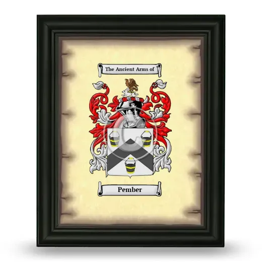 Pember Coat of Arms Framed - Black