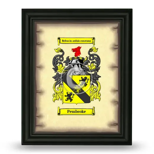 Pembroke Coat of Arms Framed - Black