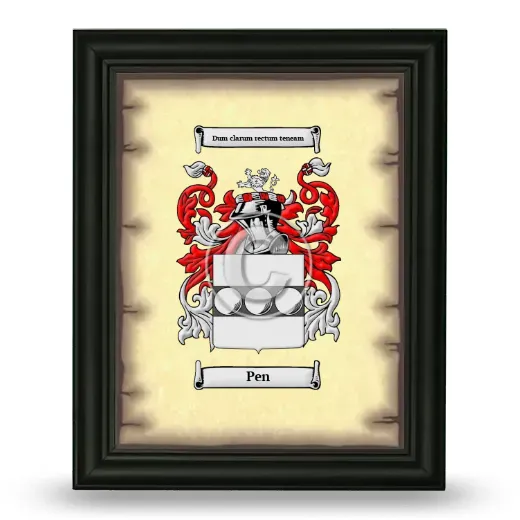 Pen Coat of Arms Framed - Black