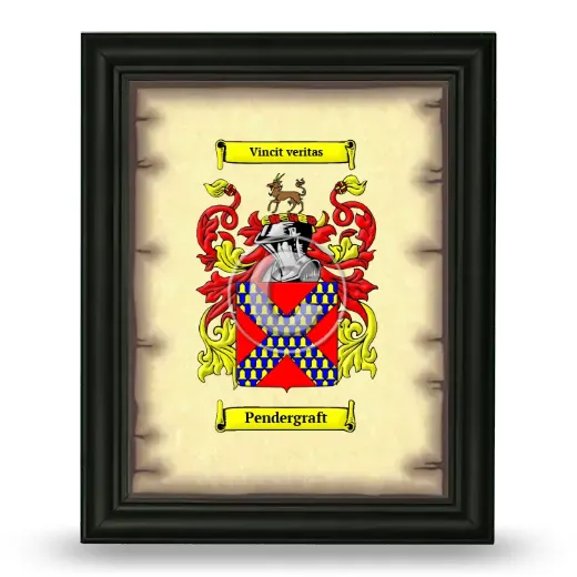 Pendergraft Coat of Arms Framed - Black