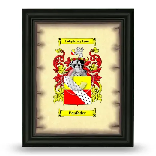 Penfader Coat of Arms Framed - Black