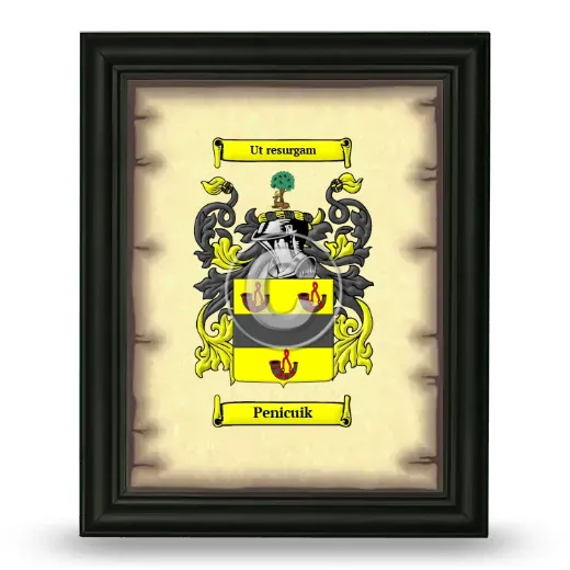 Penicuik Coat of Arms Framed - Black