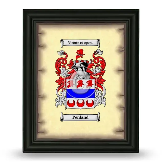 Penland Coat of Arms Framed - Black