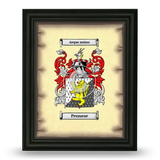 Pennane Coat of Arms Framed - Black