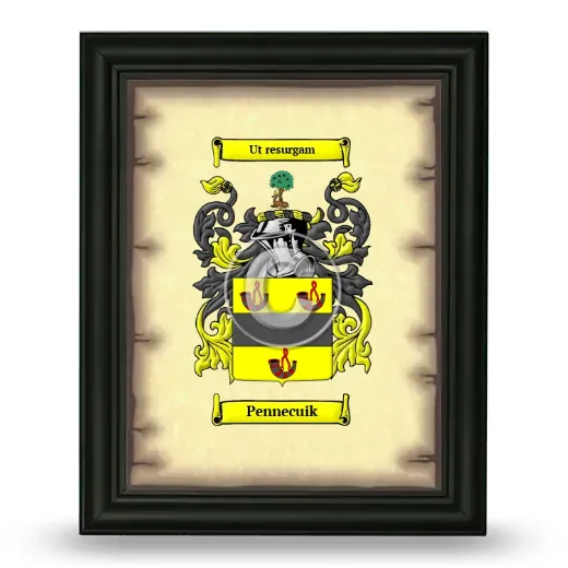 Pennecuik Coat of Arms Framed - Black