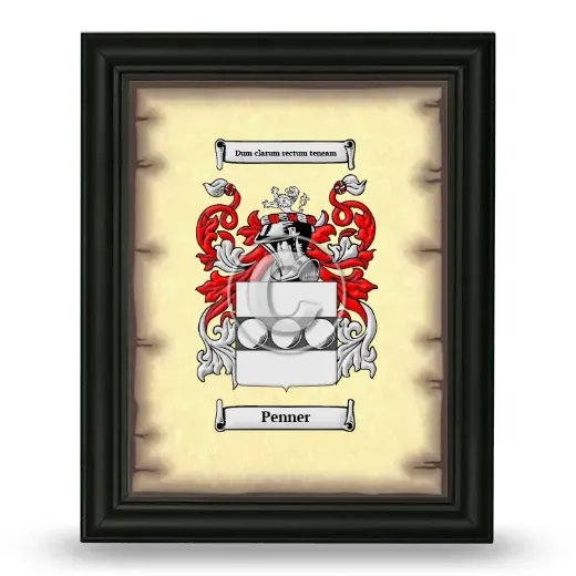 Penner Coat of Arms Framed - Black