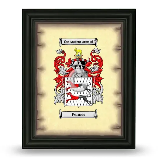 Pennes Coat of Arms Framed - Black
