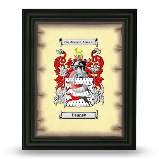 Penney Coat of Arms Framed - Black