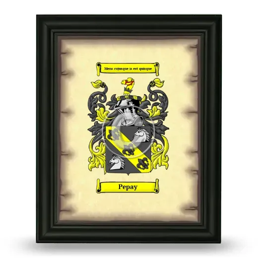 Pepay Coat of Arms Framed - Black