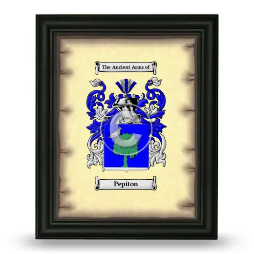 Pepiton Coat of Arms Framed - Black