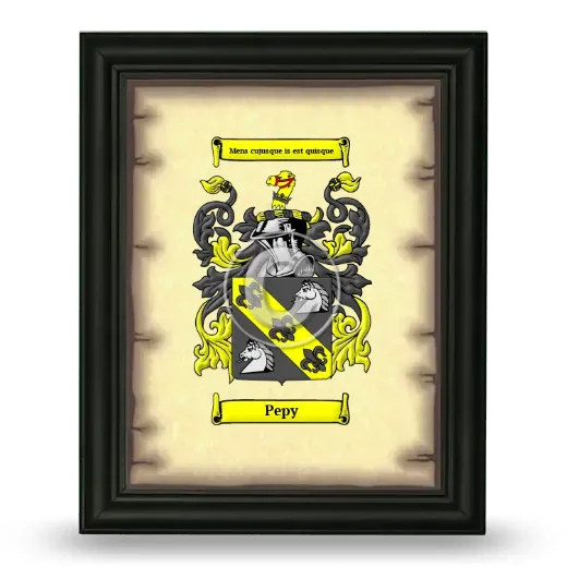 Pepy Coat of Arms Framed - Black