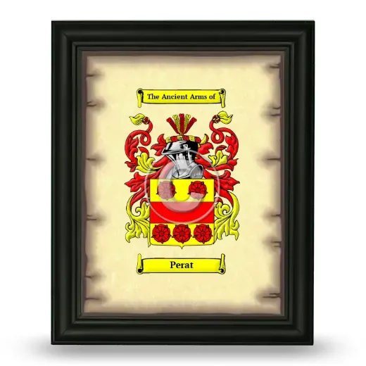 Perat Coat of Arms Framed - Black
