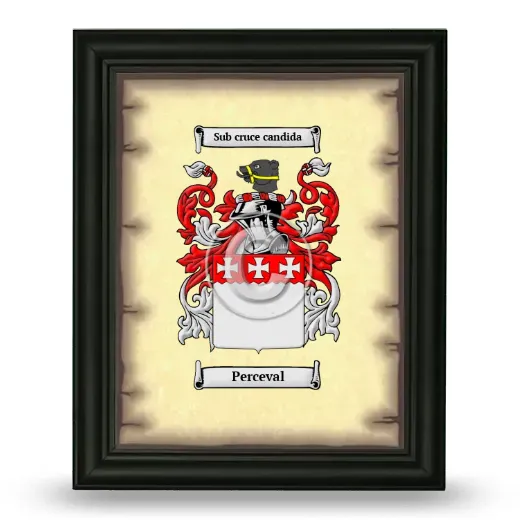 Perceval Coat of Arms Framed - Black