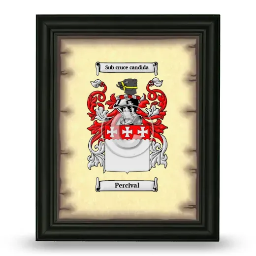 Percival Coat of Arms Framed - Black
