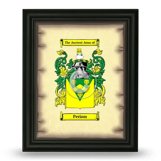 Periam Coat of Arms Framed - Black