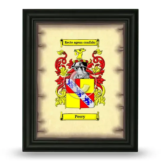 Perry Coat of Arms Framed - Black