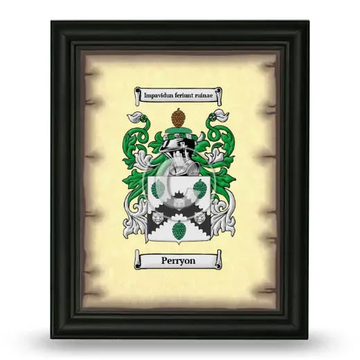 Perryon Coat of Arms Framed - Black