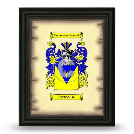 Pershouse Coat of Arms Framed - Black