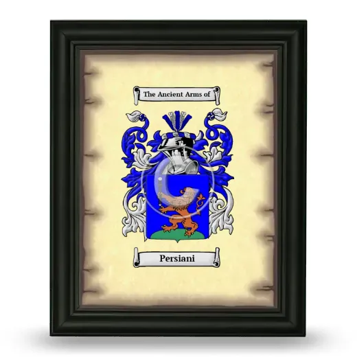 Persiani Coat of Arms Framed - Black