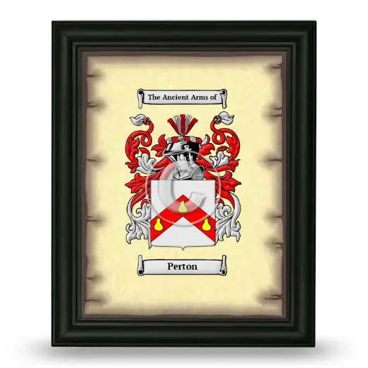 Perton Coat of Arms Framed - Black