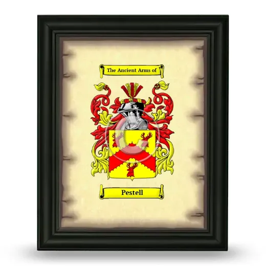 Pestell Coat of Arms Framed - Black
