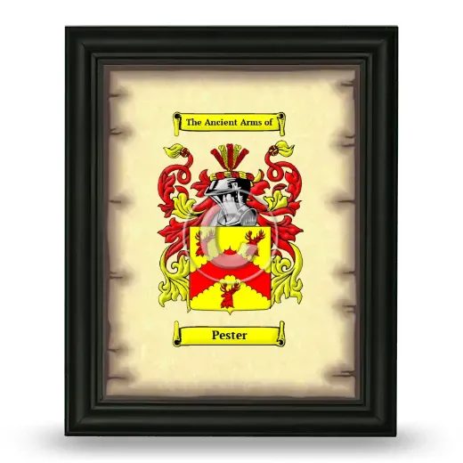 Pester Coat of Arms Framed - Black