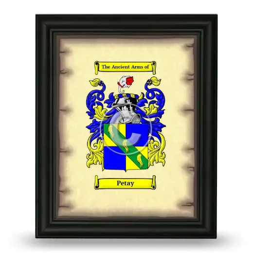 Petay Coat of Arms Framed - Black