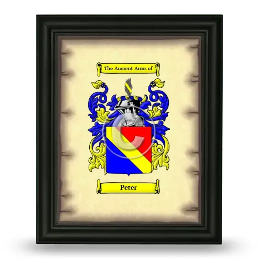 Peter Coat of Arms Framed - Black