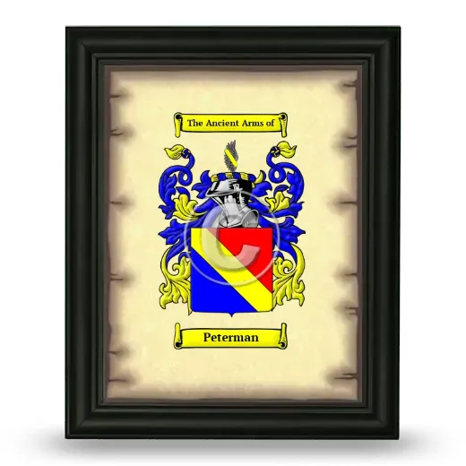 Peterman Coat of Arms Framed - Black