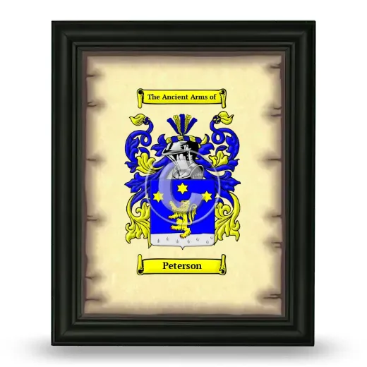 Peterson Coat of Arms Framed - Black