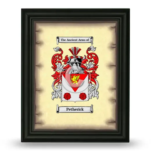 Petherick Coat of Arms Framed - Black