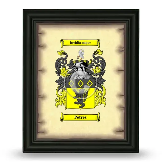 Petres Coat of Arms Framed - Black