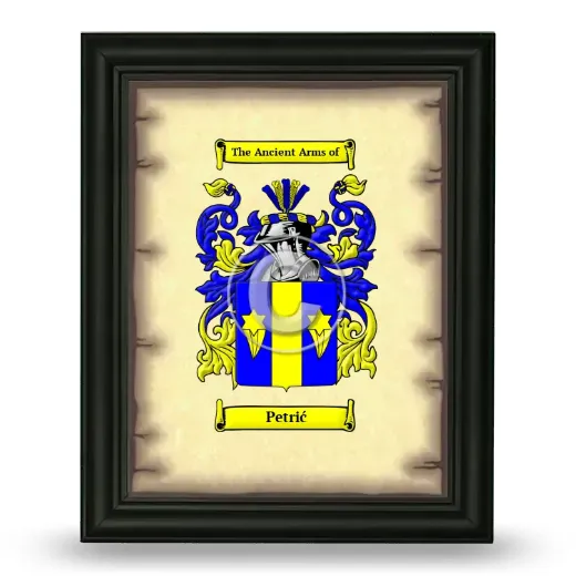 Petrić Coat of Arms Framed - Black