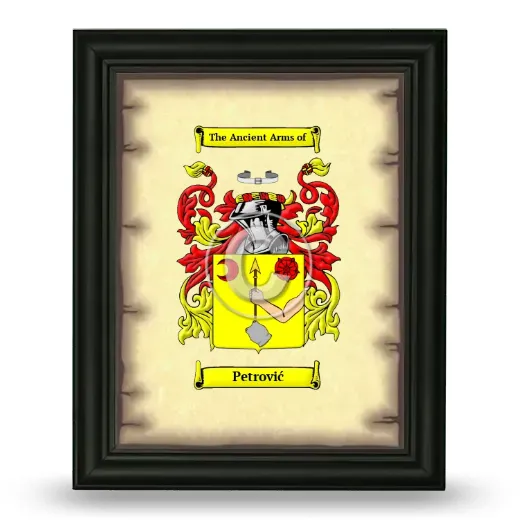 Petrović Coat of Arms Framed - Black