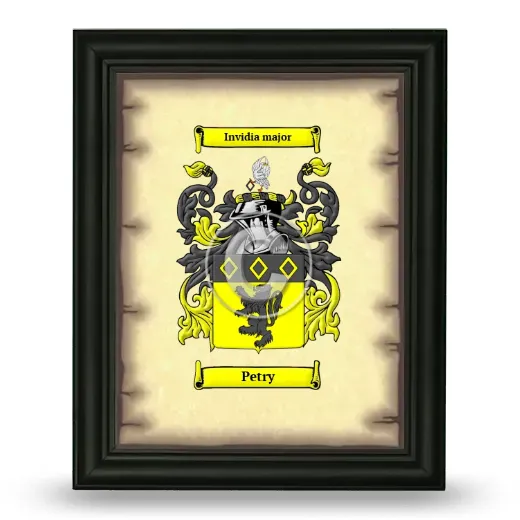 Petry Coat of Arms Framed - Black