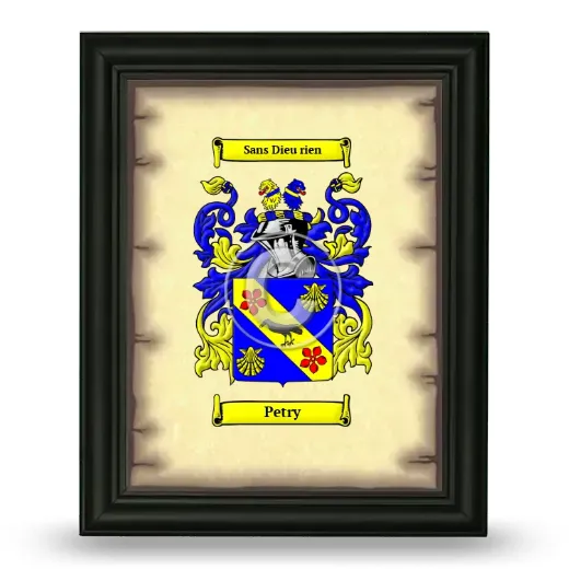 Petry Coat of Arms Framed - Black