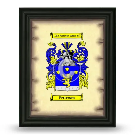 Pettersen Coat of Arms Framed - Black