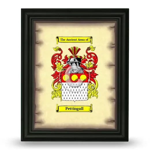 Pettingall Coat of Arms Framed - Black