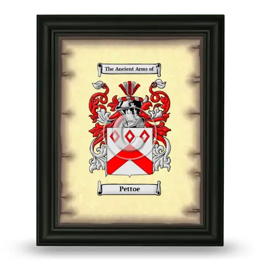 Pettoe Coat of Arms Framed - Black