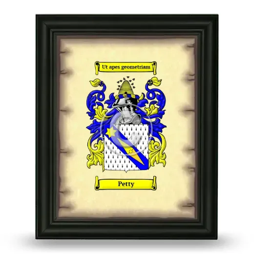 Petty Coat of Arms Framed - Black
