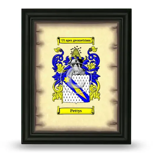 Pettys Coat of Arms Framed - Black